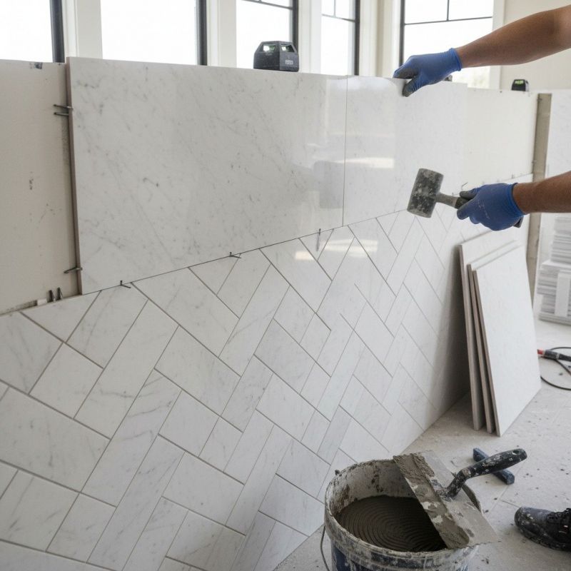 Marble Tile Floor Installation